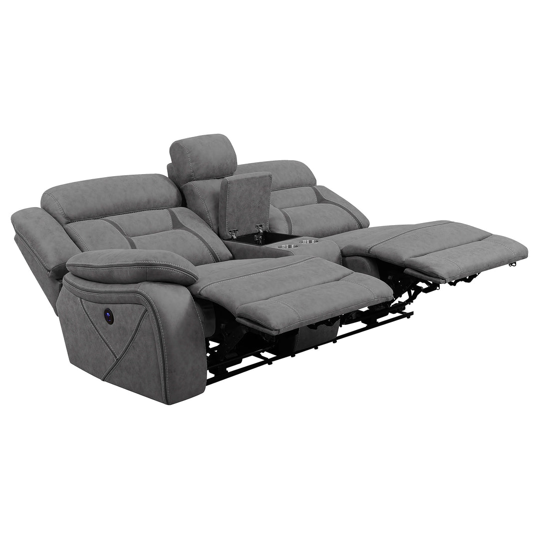 Higgins Modular Sectional Laf Power Loveseat Grey