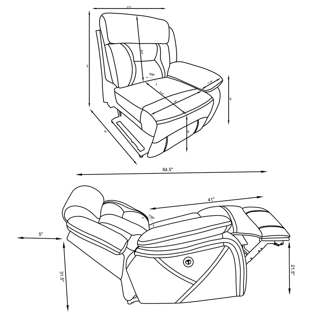 Higgins Modular Sectional Raf Power Recliner Grey