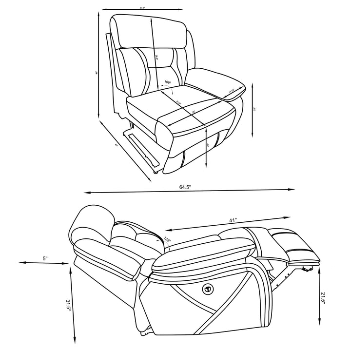 Higgins Modular Sectional Raf Power Recliner Grey