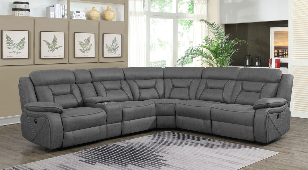 Higgins Modular Sectional Raf Power Recliner Grey