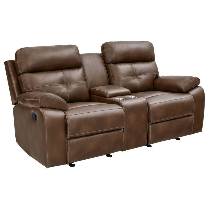 Damiano Button Tufted Glider Loveseat Tri-tone Brown