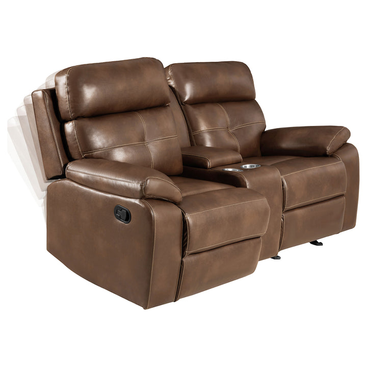 Damiano Button Tufted Glider Loveseat Tri-tone Brown