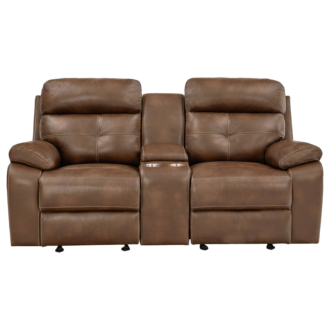 Damiano Button Tufted Glider Loveseat Tri-tone Brown