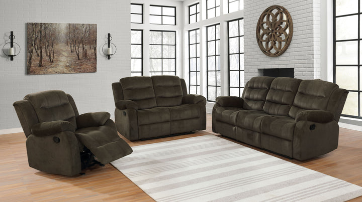 Rodman Chocolate Reclining Three-Piece Living Room Set