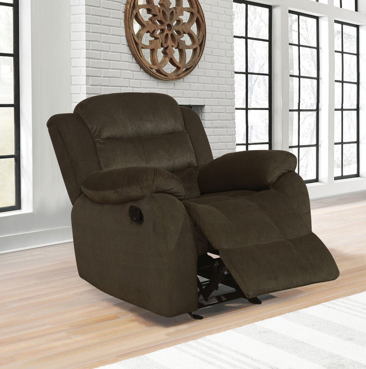 Rodman Upholstered Glider Recliner Chocolate