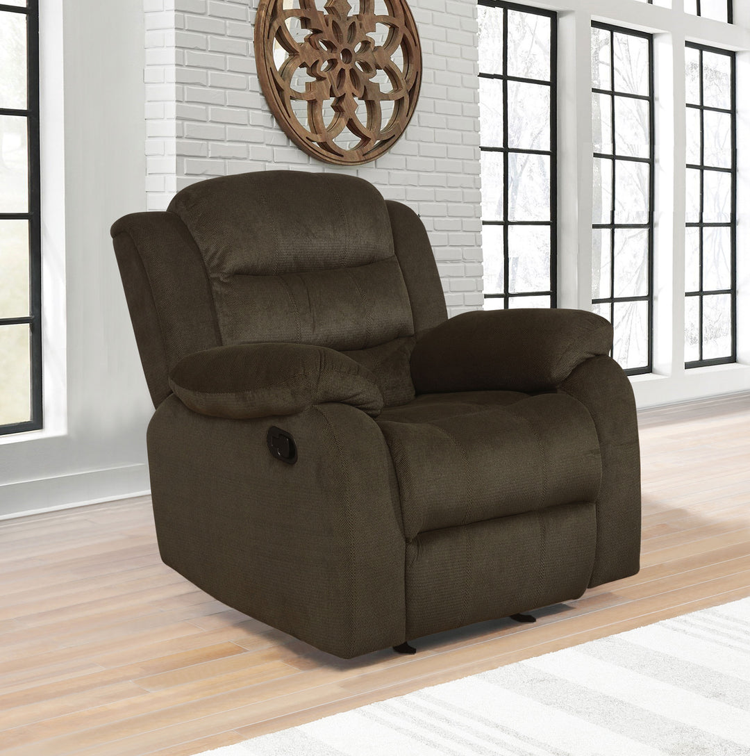 Rodman Upholstered Glider Recliner Chocolate