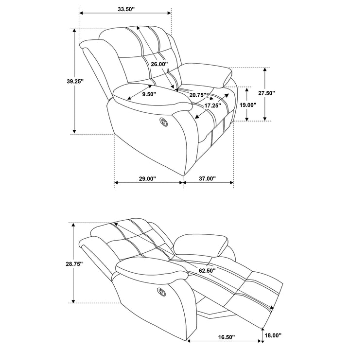 Rodman Upholstered Glider Recliner Chocolate