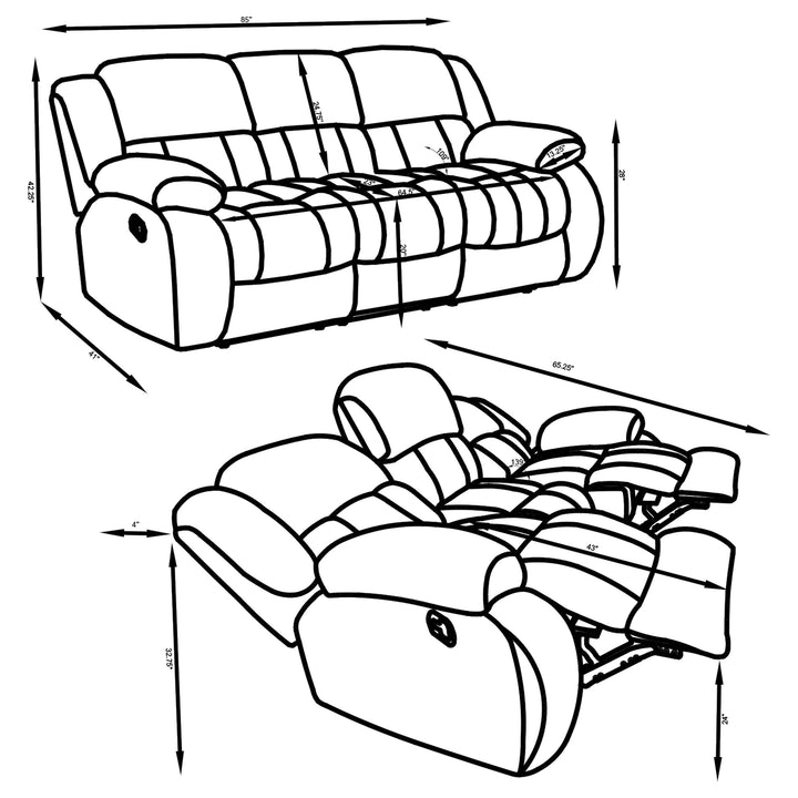 Weissman Grey Three-Piece Living Room Set