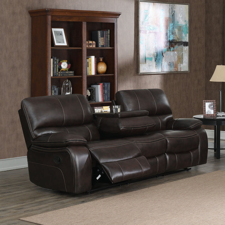 Willemse Motion Sofa with Drop-down Table Dark Brown