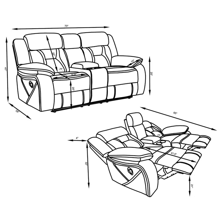 Houston Casual Stone Reclining Two-Piece Living Room Set