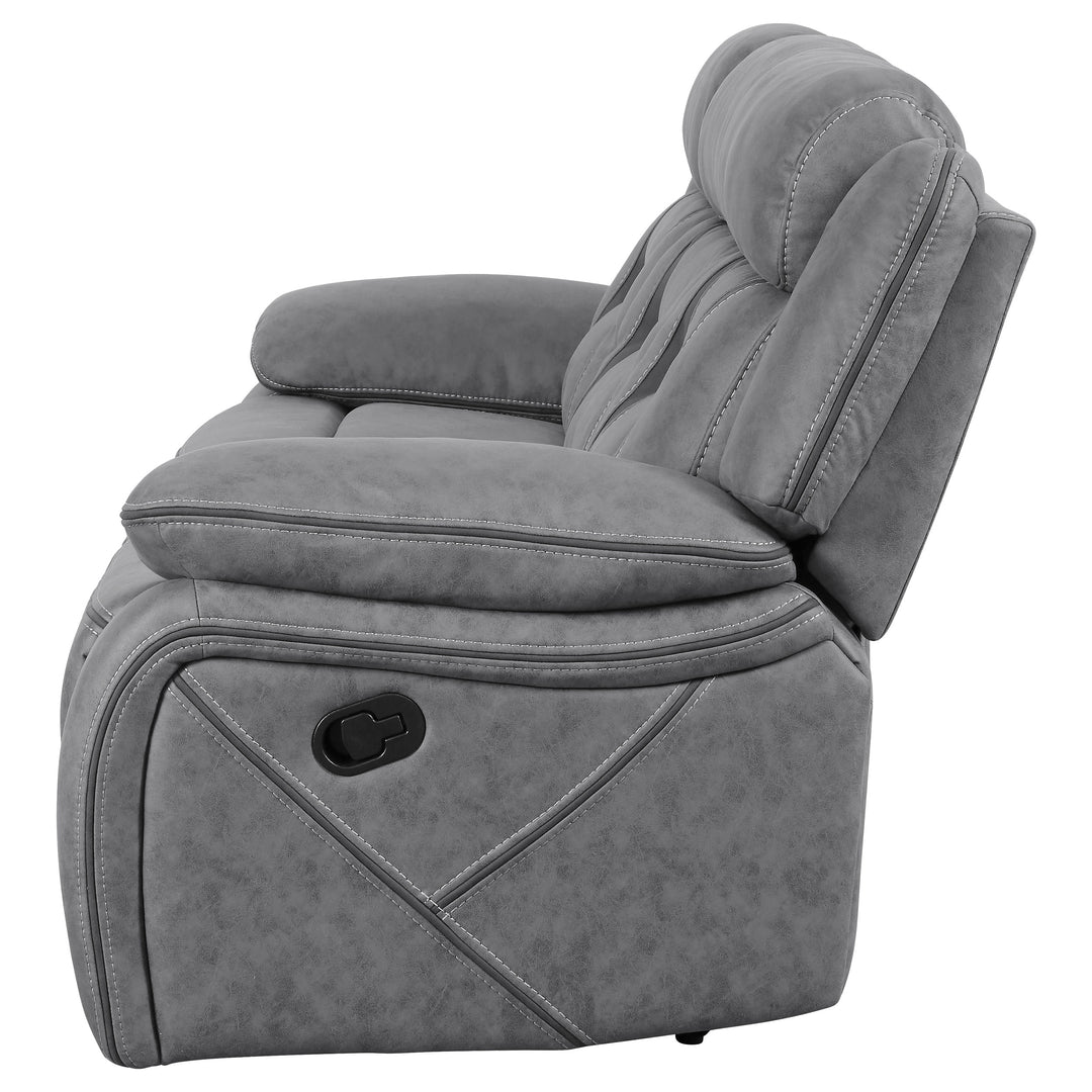 Higgins Pillow Top Arm Upholstered Motion Sofa Grey