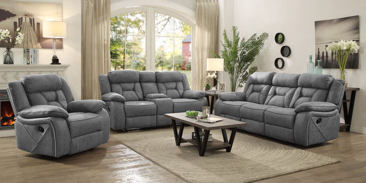 Higgins Pillow Top Arm Upholstered Motion Sofa Grey