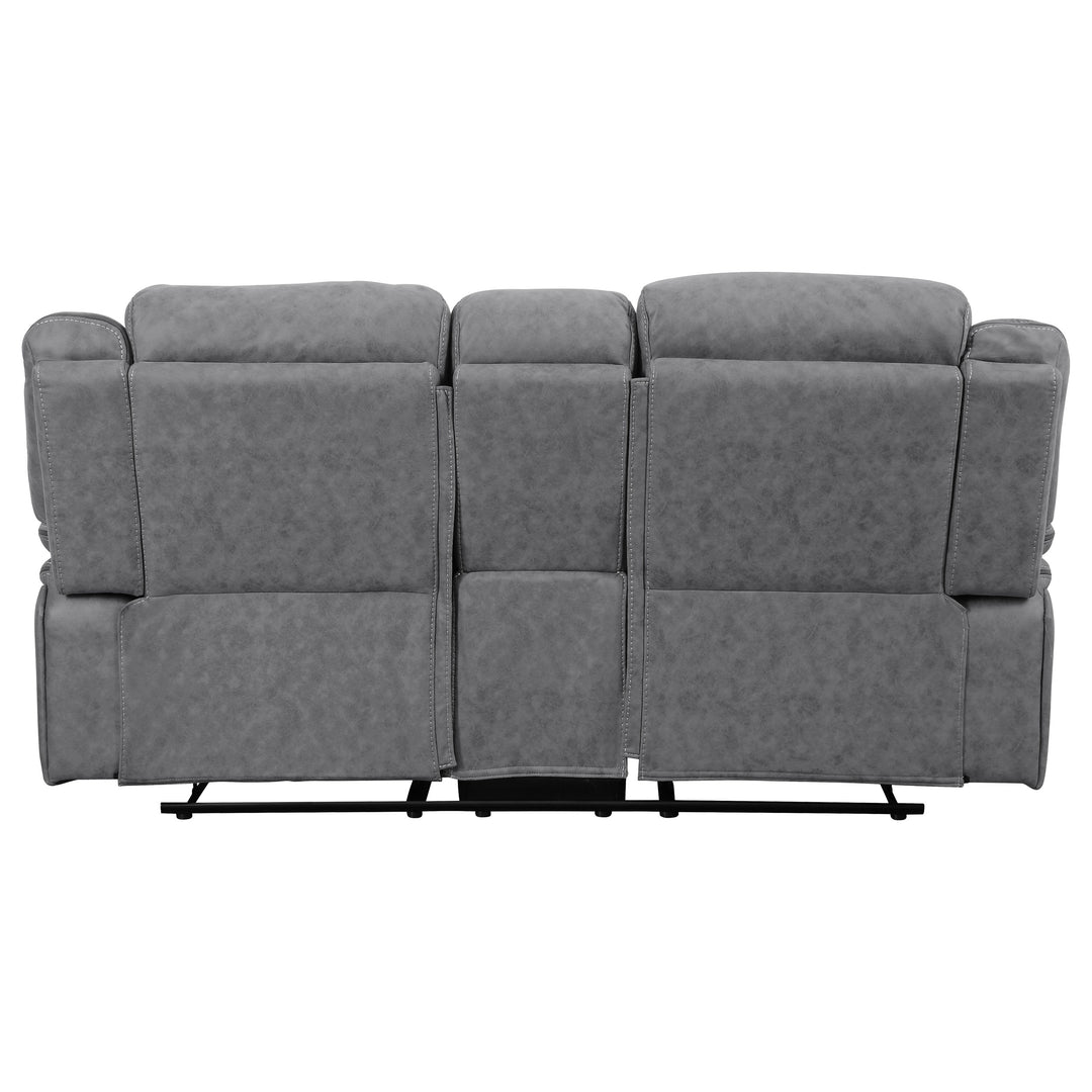 Higgins Pillow Top Arm Motion Loveseat with Console Grey