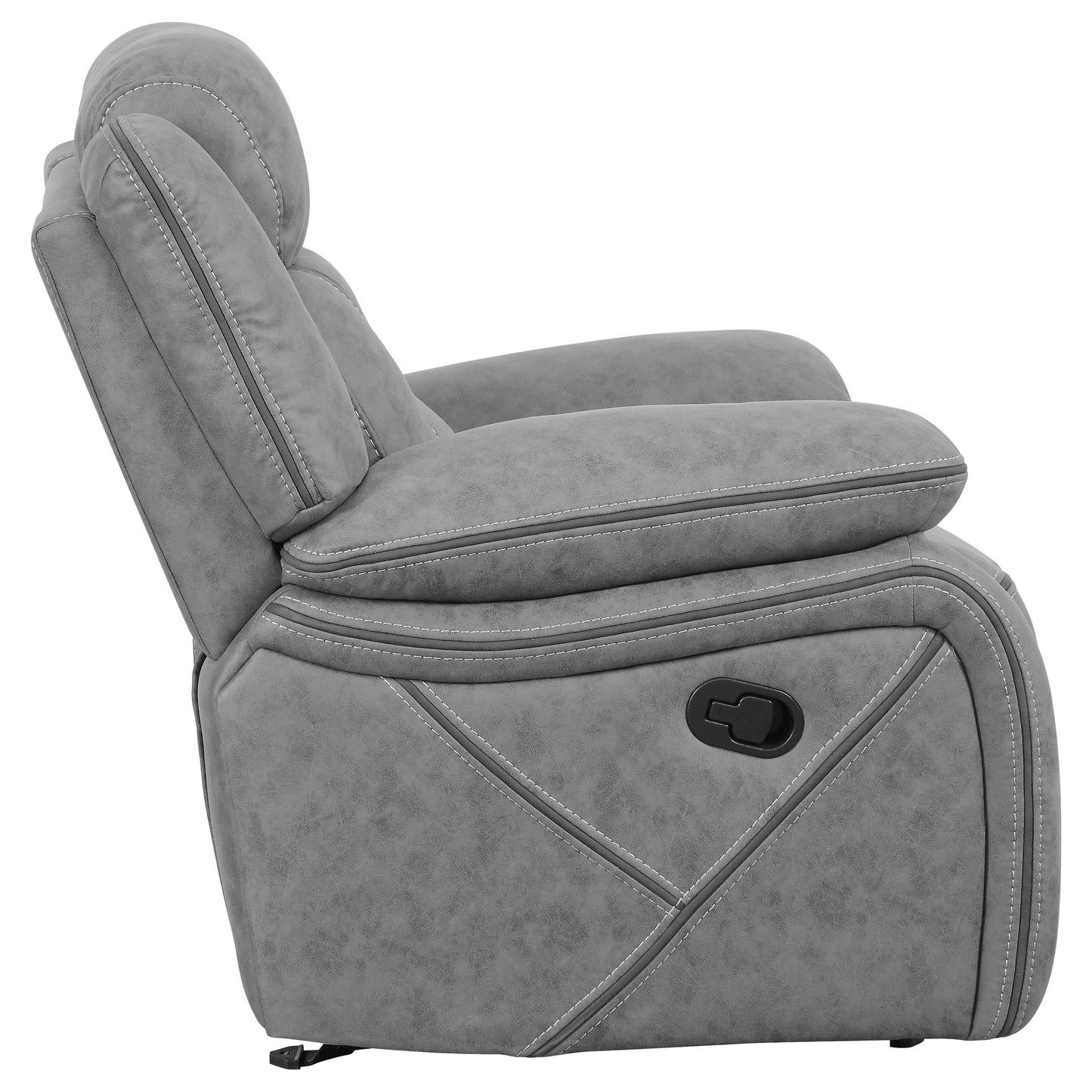 Higgins Overstuffed Upholstered Glider Recliner Grey