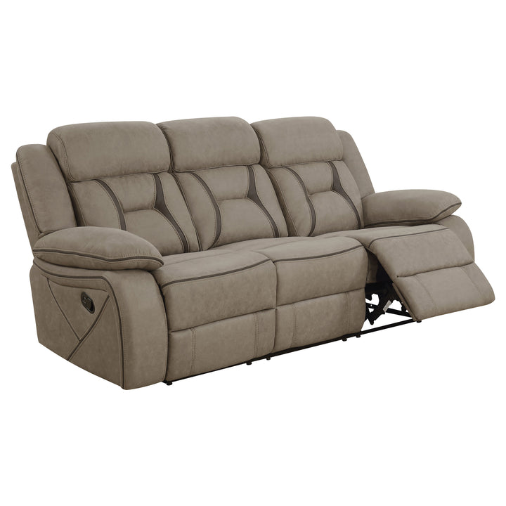 Houston Casual Tan Reclining Three-Piece Living Room Set