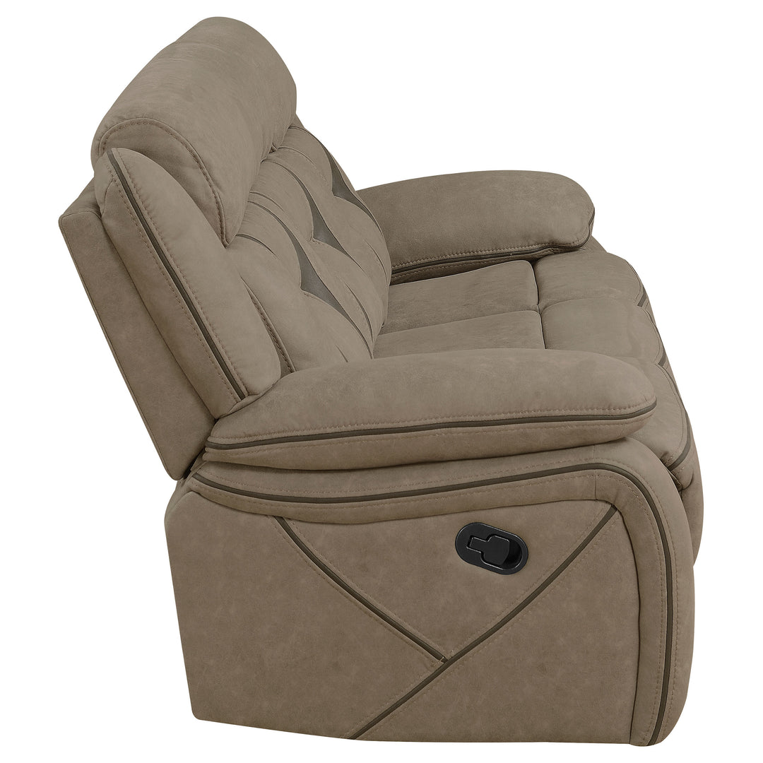 Houston Casual Tan Reclining Three-Piece Living Room Set