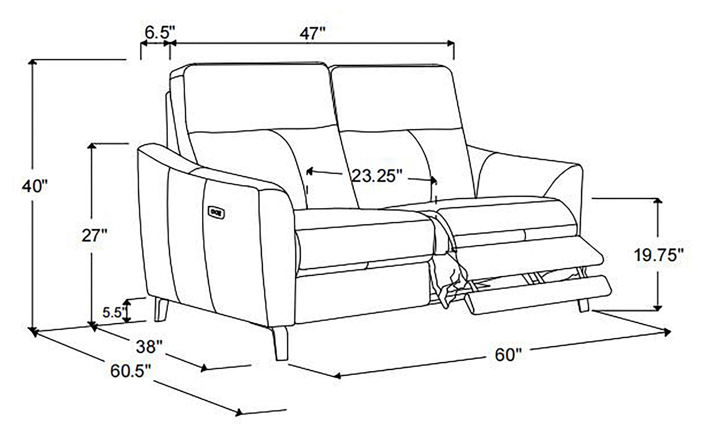 Derek Upholstered Power Living Room Set