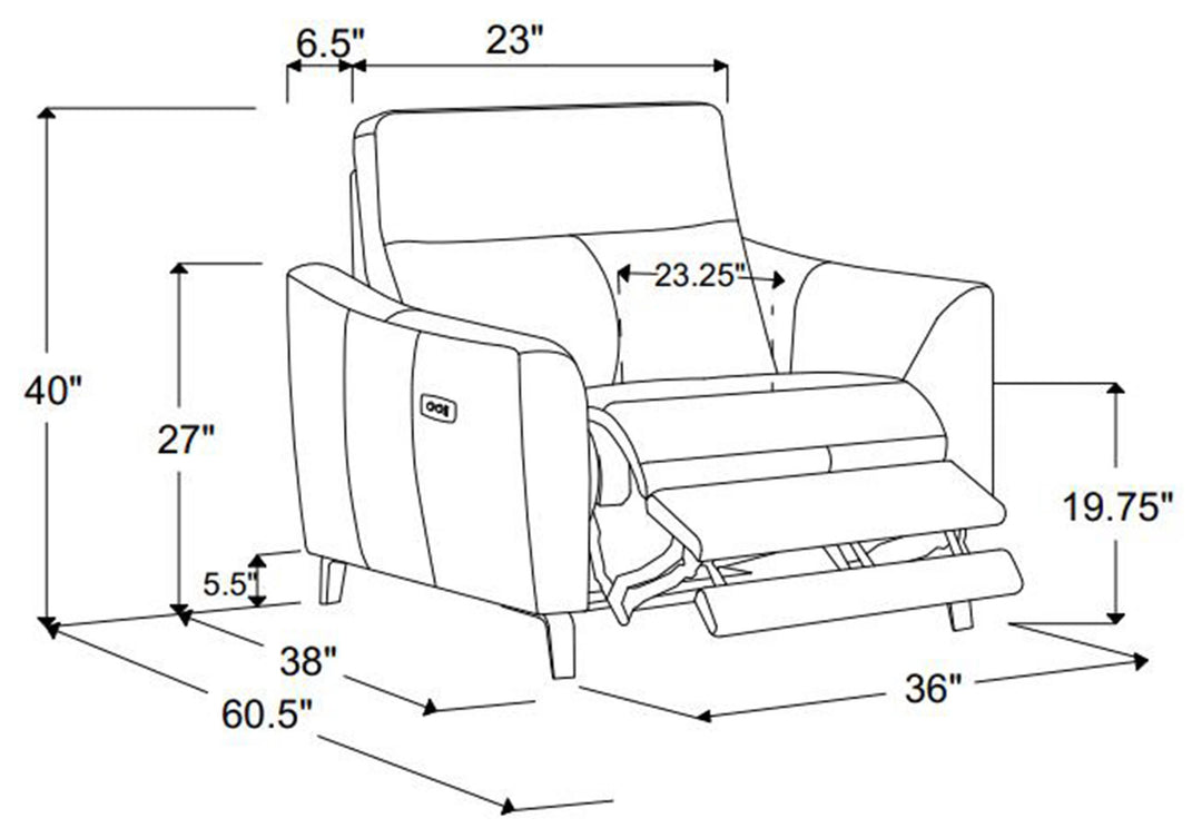 Derek Upholstered Power Recliner