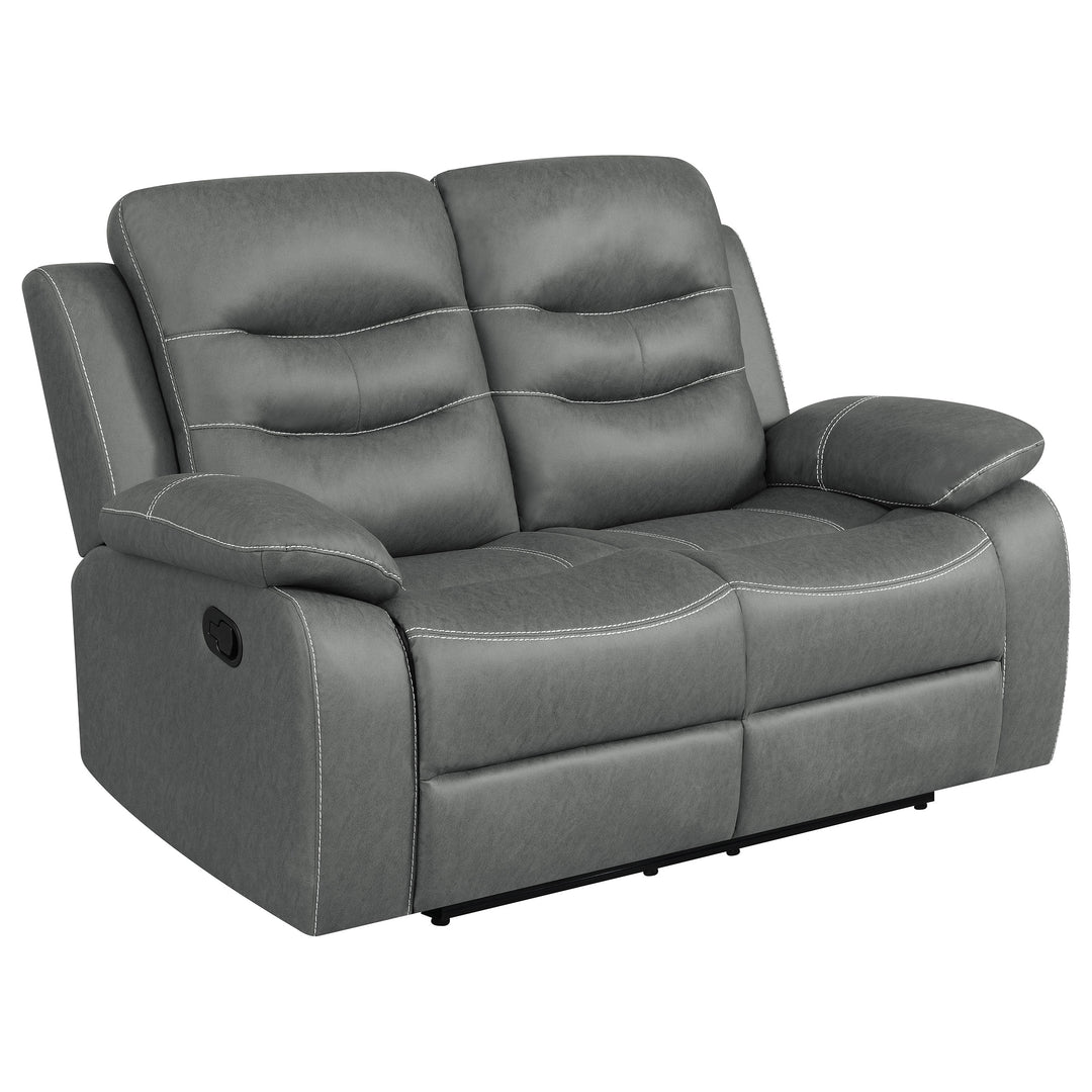 Nova 2-piece Upholstered Motion Reclining Sofa Set Dark Grey