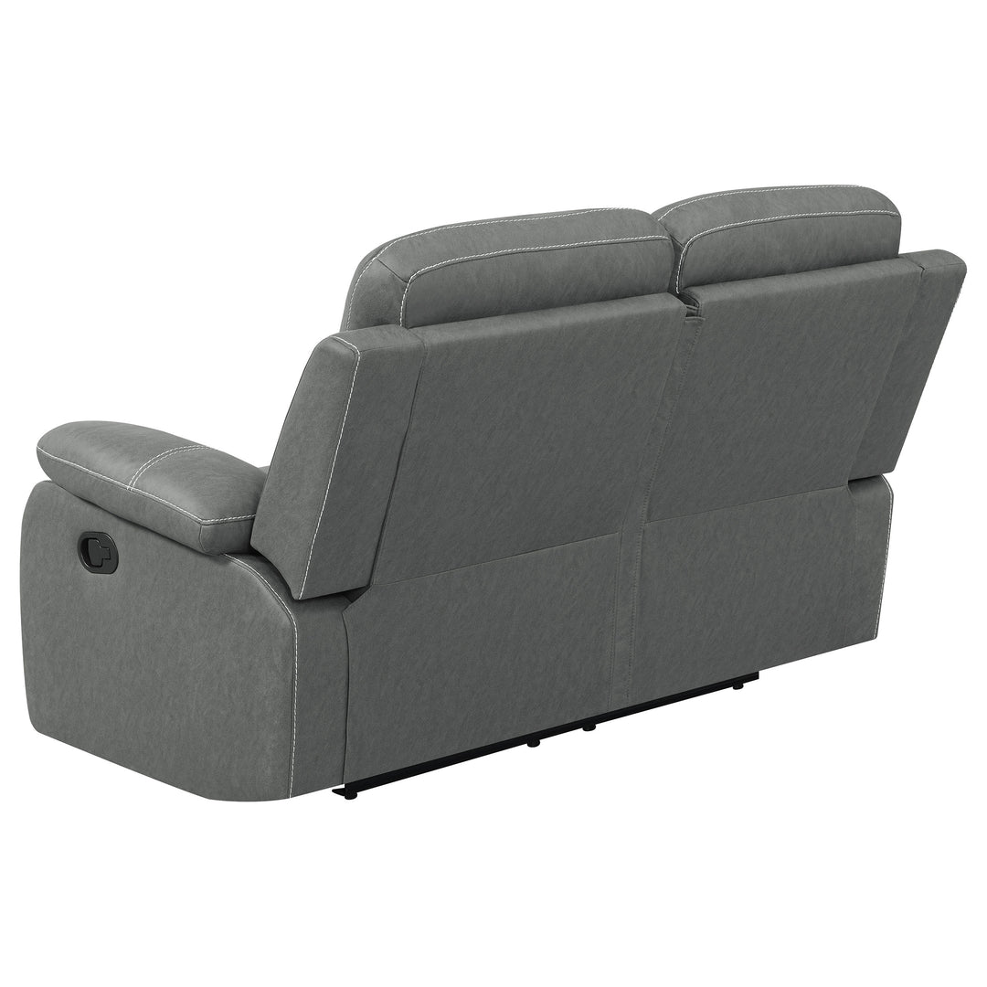 Nova 3-piece Upholstered Motion Reclining Sofa Set Dark Grey