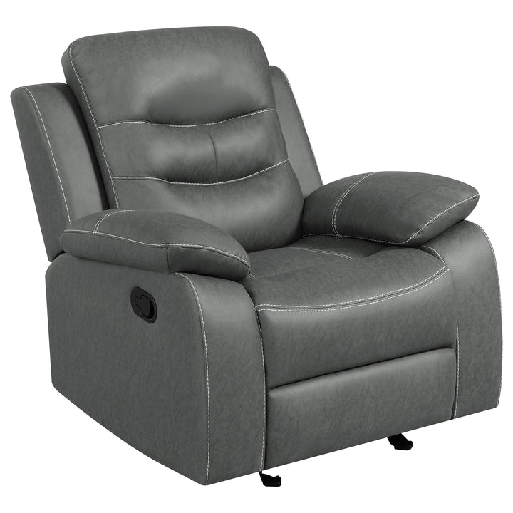 Nova 3-piece Upholstered Motion Reclining Sofa Set Dark Grey