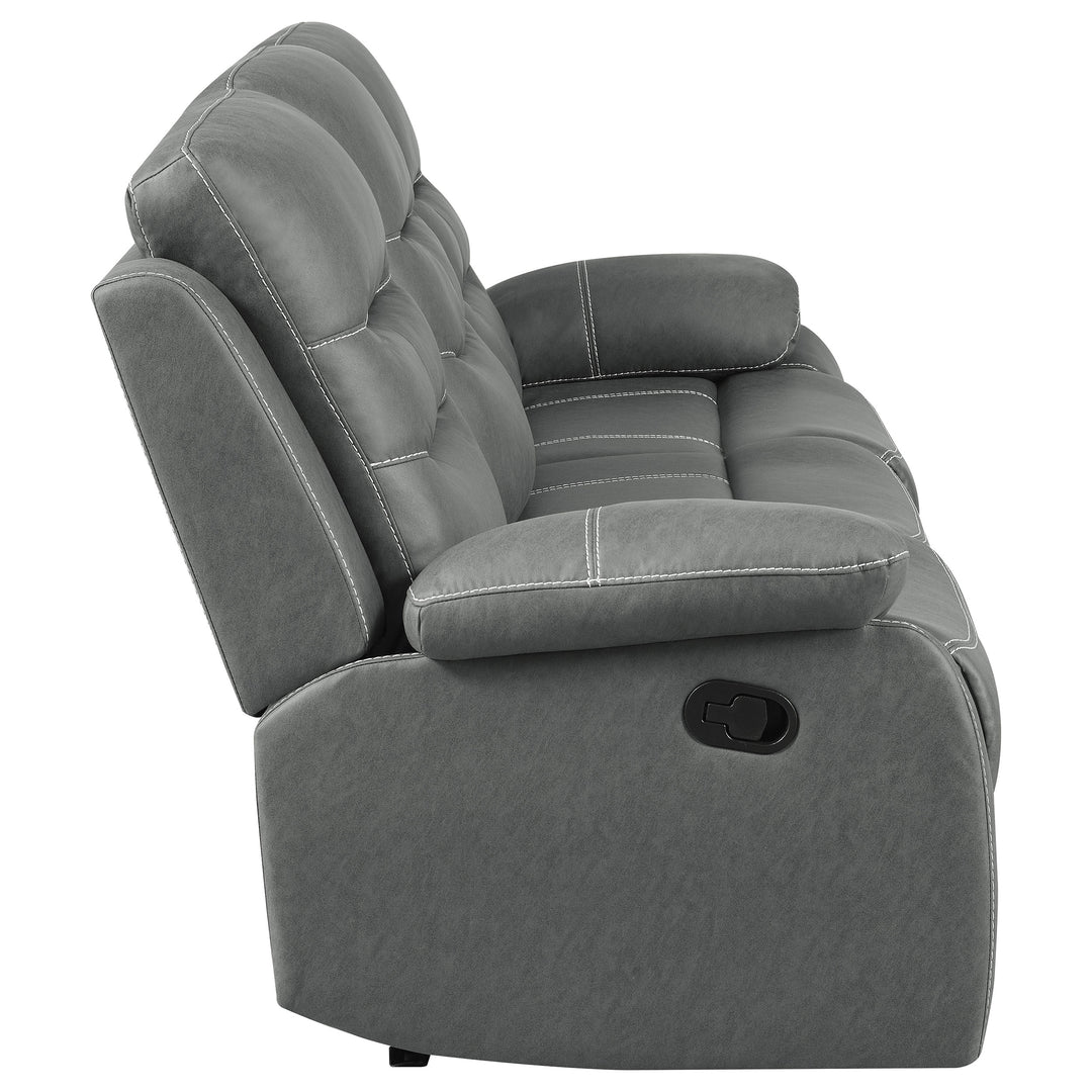 Nova Upholstered Motion Reclining Sofa Dark Grey