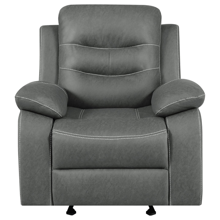 Nova Upholstered Glider Recliner Chair Dark Grey