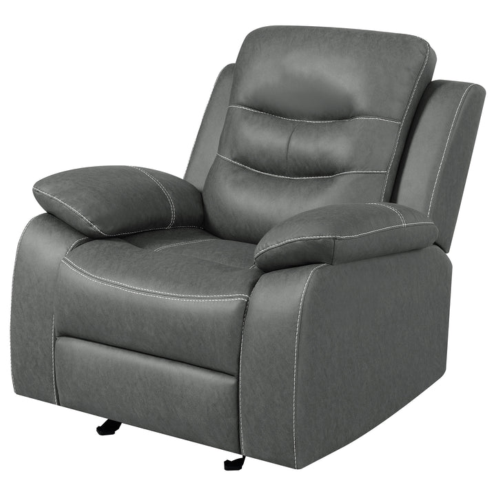 Nova Upholstered Glider Recliner Chair Dark Grey