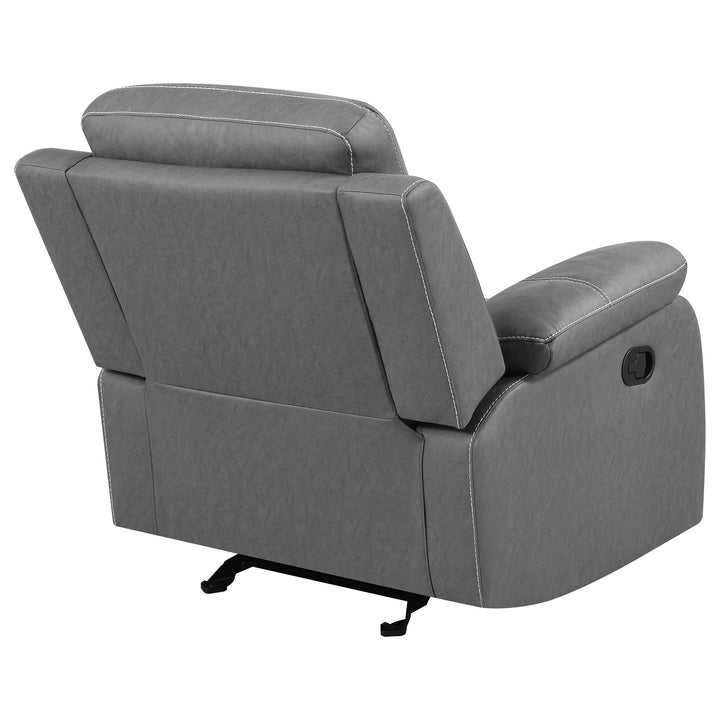 Nova Upholstered Glider Recliner Chair Dark Grey