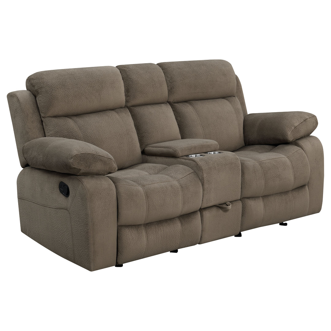 Myleene Glider Loveseat with Console Mocha