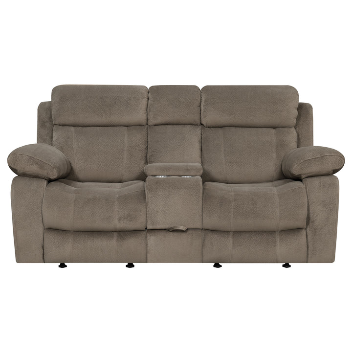 Myleene Glider Loveseat with Console Mocha