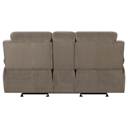 Myleene Glider Loveseat with Console Mocha