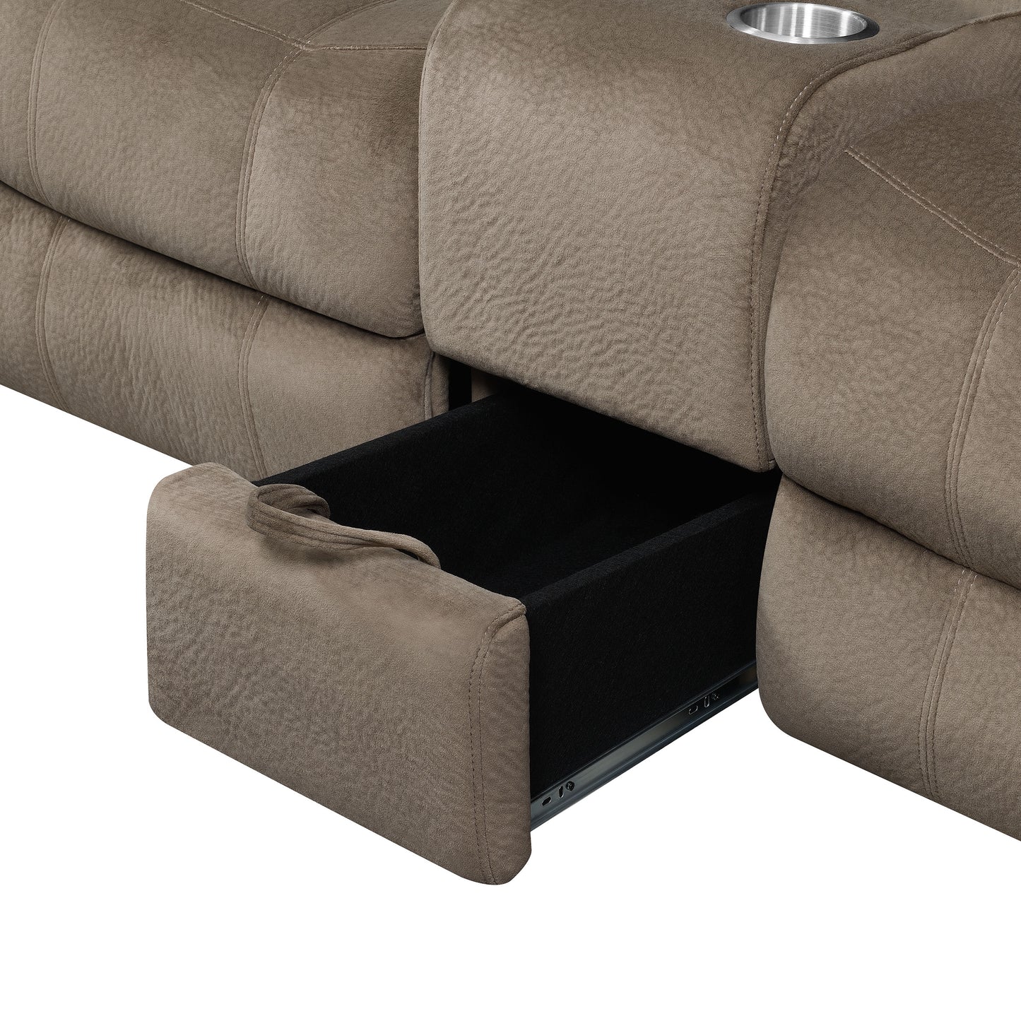 Myleene Glider Loveseat with Console Mocha