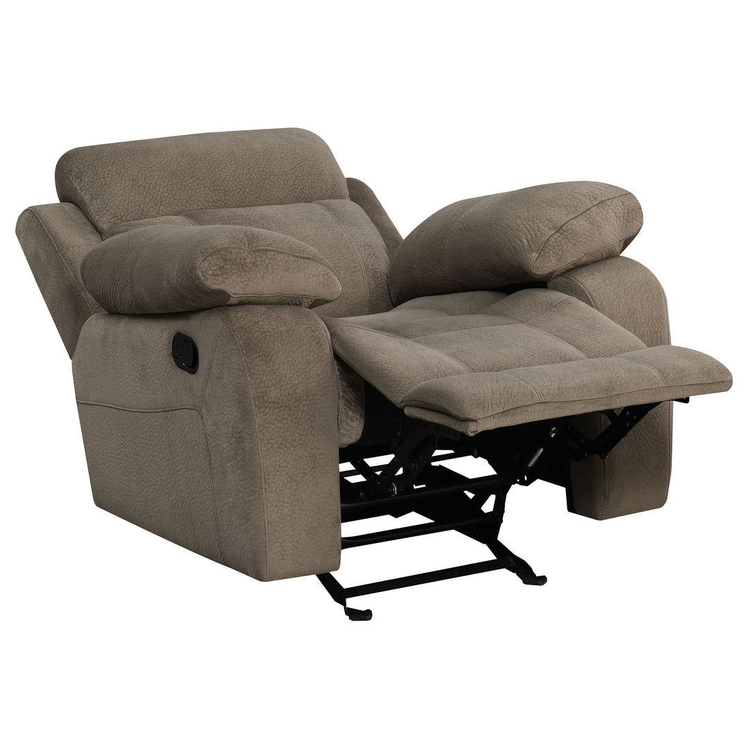 Myleene Pillow Top Arm Glider Recliner Mocha