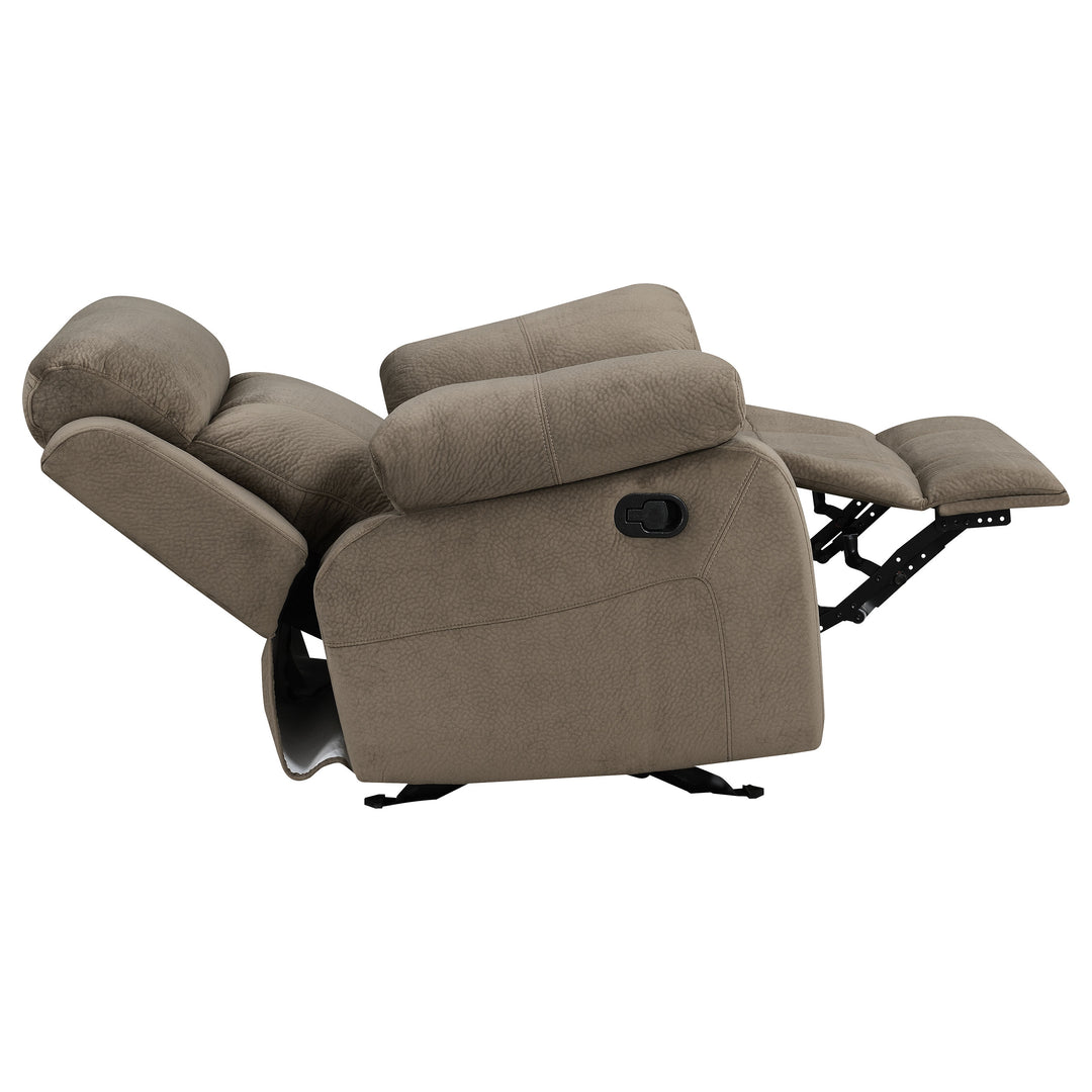 Myleene Pillow Top Arm Glider Recliner Mocha