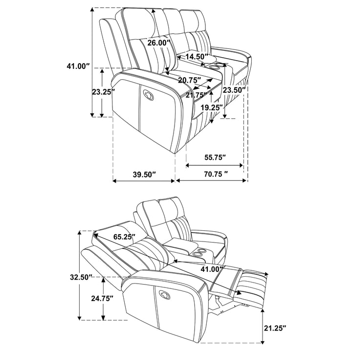 Raelynn 3-piece Upholstered Motion Reclining Sofa Set Grey