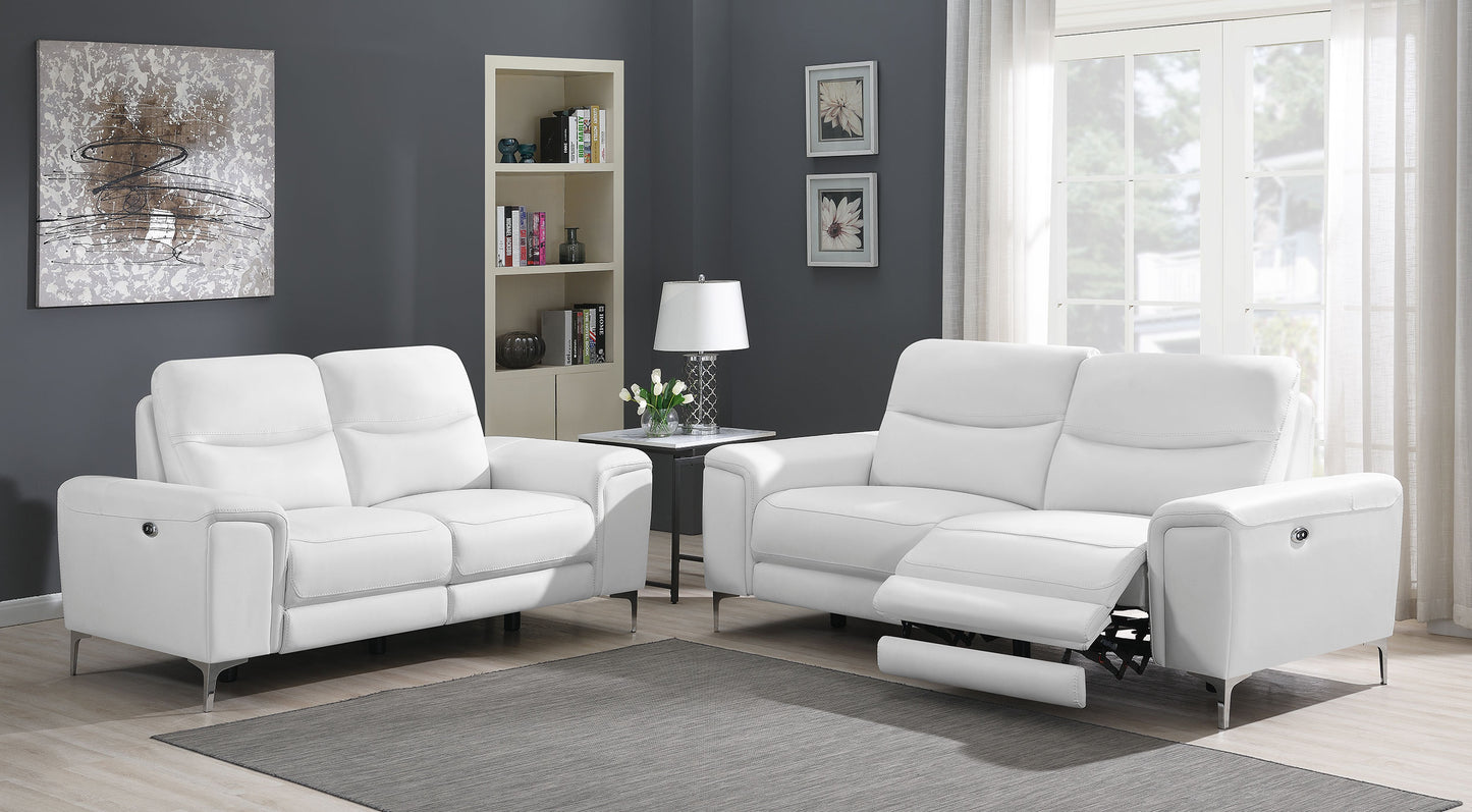 Largo 2-piece Upholstered Power Living Room Set White