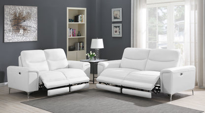 Largo 2-piece Upholstered Power Living Room Set White