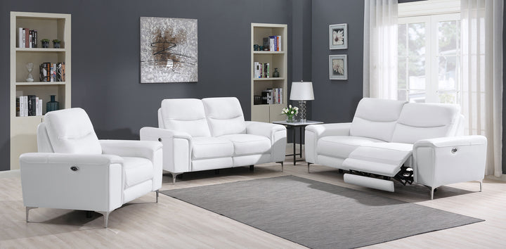 Largo 3-piece Upholstered Power Living Room Set White