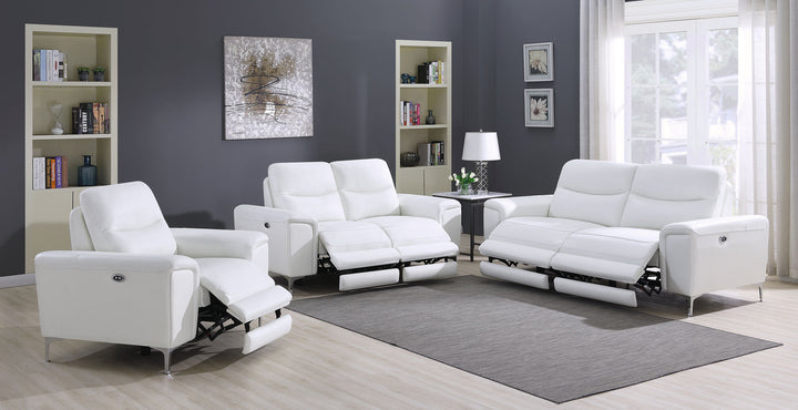 Largo 3-piece Upholstered Power Living Room Set White