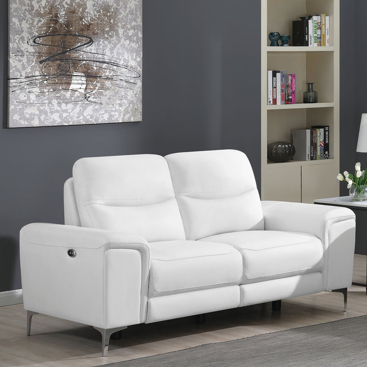 Largo Upholstered Power Loveseat White