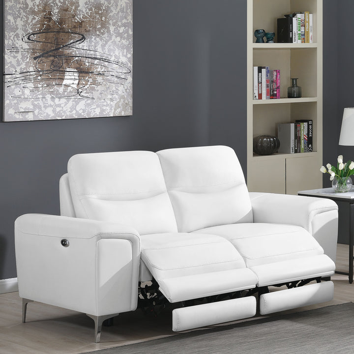 Largo Upholstered Power Loveseat White