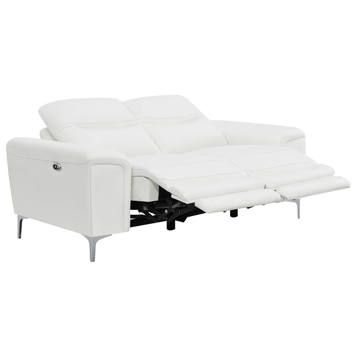 Largo Upholstered Power Loveseat White