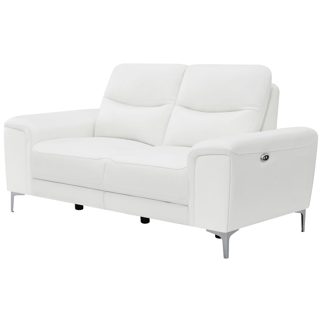 Largo Upholstered Power Loveseat White