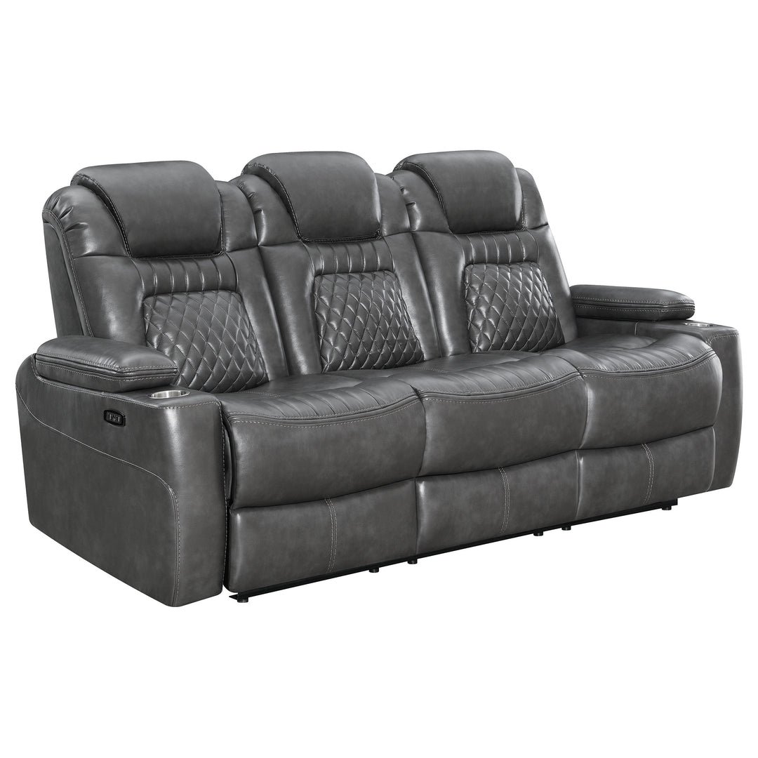 Korbach 2-piece Dual Power Living Room Set Charcoal