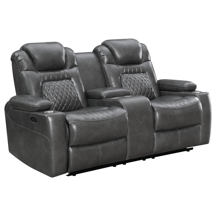 Korbach 2-piece Dual Power Living Room Set Charcoal