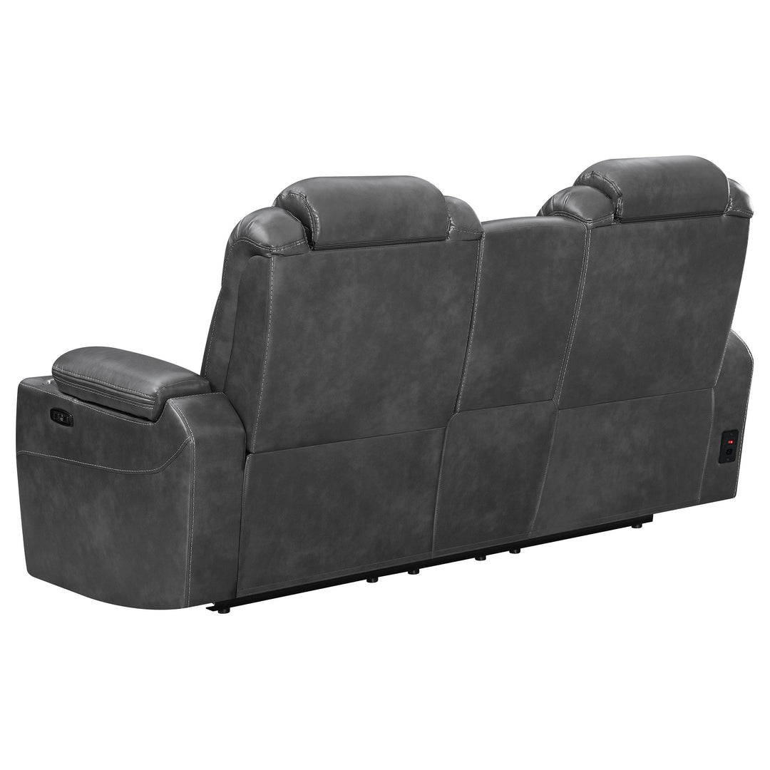 Korbach 2-piece Dual Power Living Room Set Charcoal