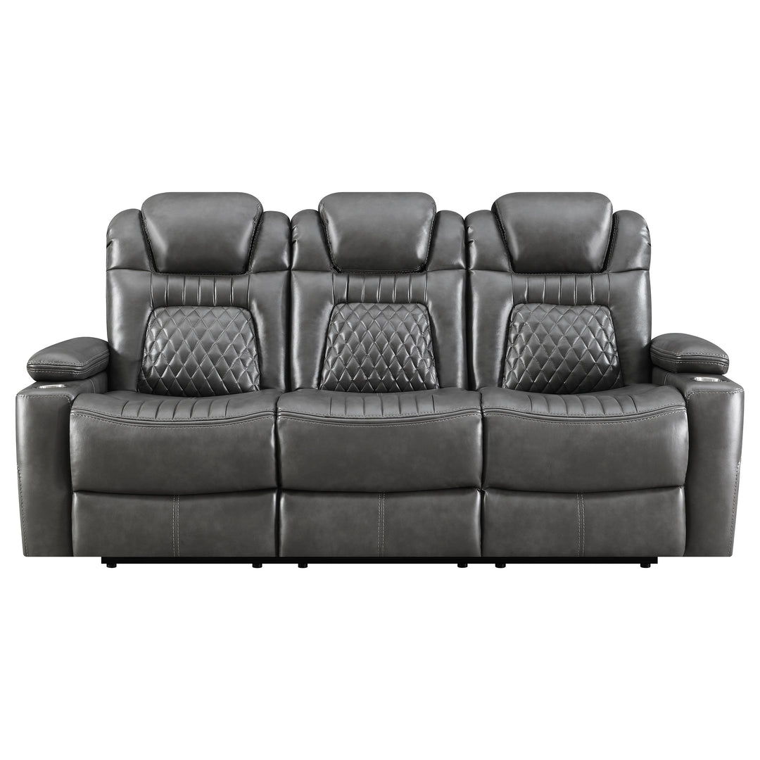 Korbach Upholstered Dual Power Sofa Charcoal