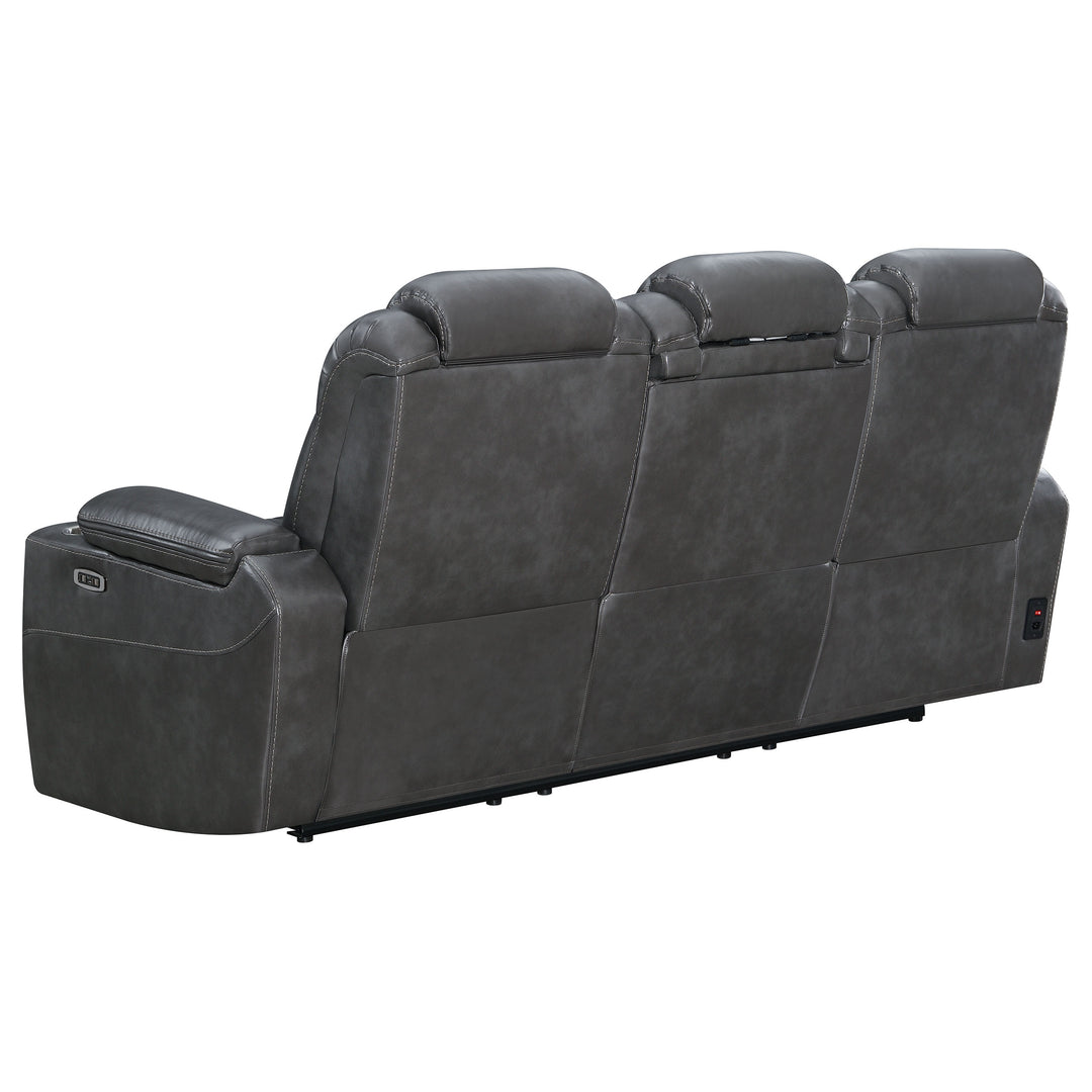 Korbach Upholstered Dual Power Sofa Charcoal