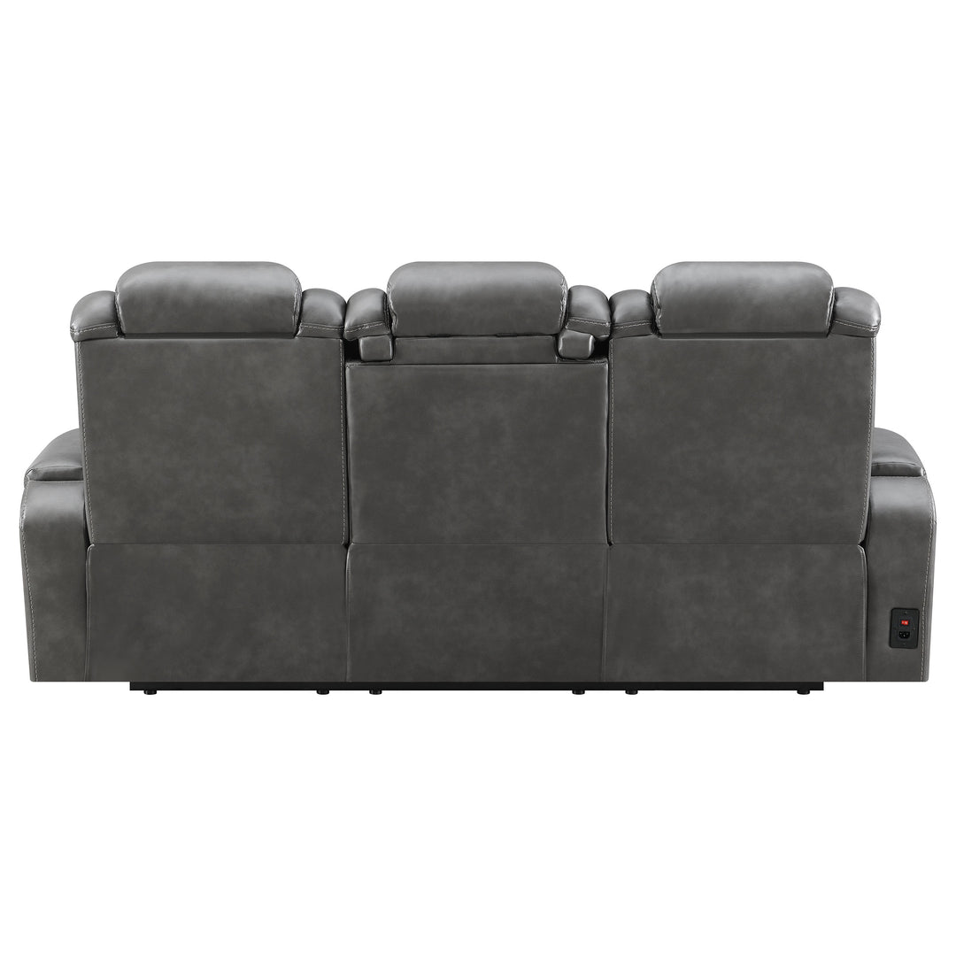 Korbach Upholstered Dual Power Sofa Charcoal